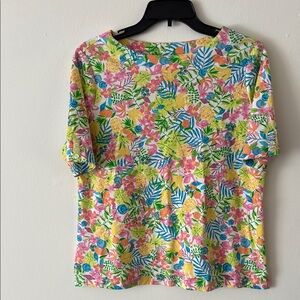 Appleseed’s Floral Tropical Multicolor Summer Top
